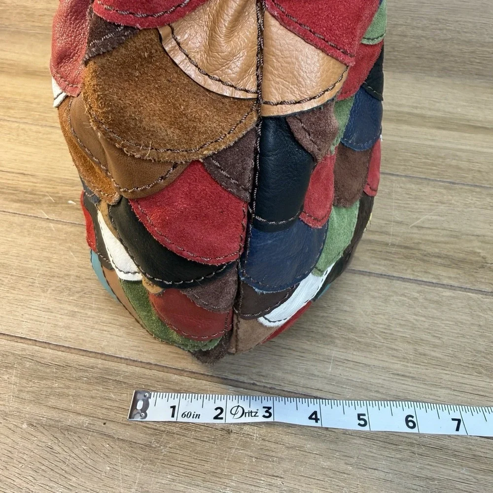 LUCKY BRAND Multicolor Suede Patchwork HOBO Shoulder Bag Purse boho Y2K Style